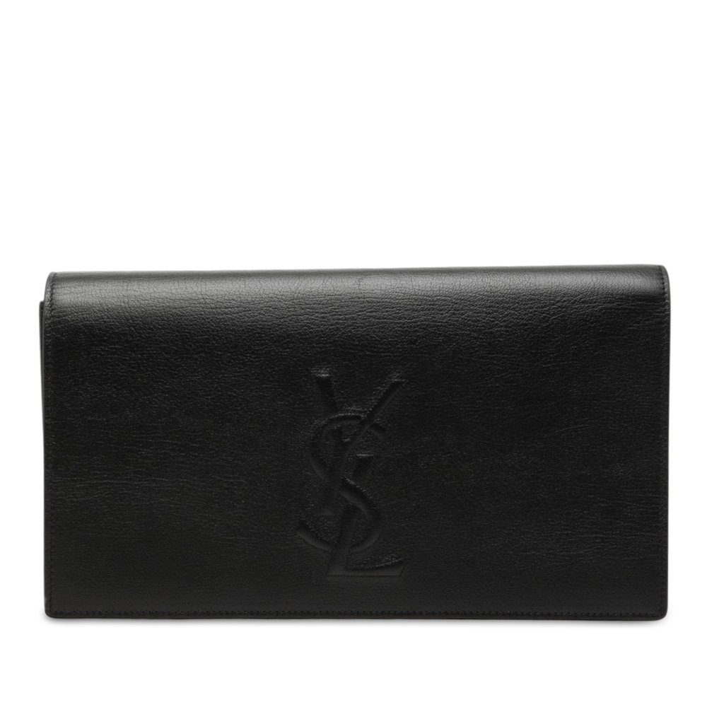 Pre-Loved Saint Laurent Large Calfskin Monogram Belle De Jour Clutch